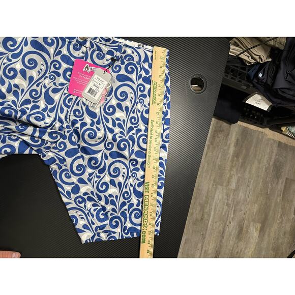 NWT Royal & Awesome Club Swirl Paisley Print Golf Shorts Blue Grey Size 32 - Picture 5 of 12
